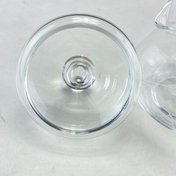 Vintage Princess House Heritage Etched Glass Condiment Jar With Lid & Spoon - Picture 7 of 12